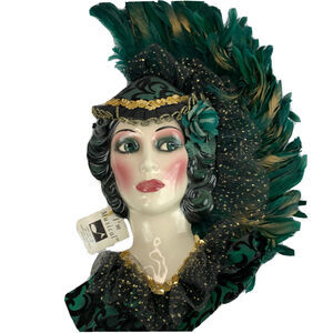 Clay Art San Fran Limited Edition Lady Face Mask Wall Art Green Musical 449/1500